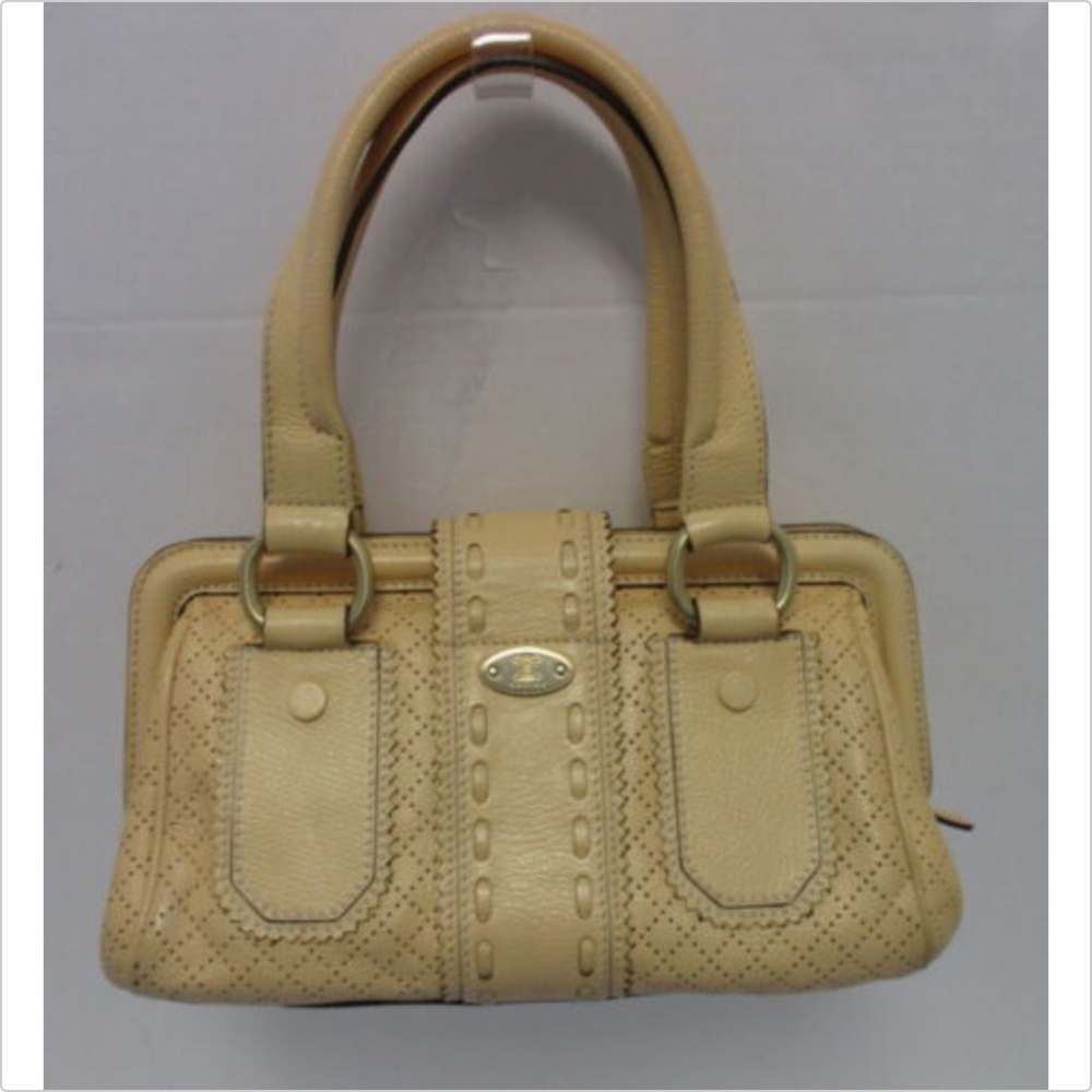 CELINE  peach perforated leather frame satchel - Picture 3 of 8